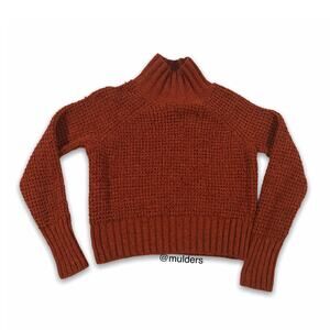Hippie Rose Rust Cropped Long Sleeve Sweater